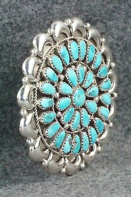 Turquoise & Sterling Silver Pendant/Pin - Eunise Wilson