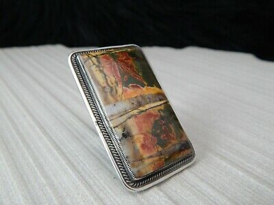 Calvin Martinez Ring - Navajo - Size 8.5 - Sterling Silver - High Lonesome Trading