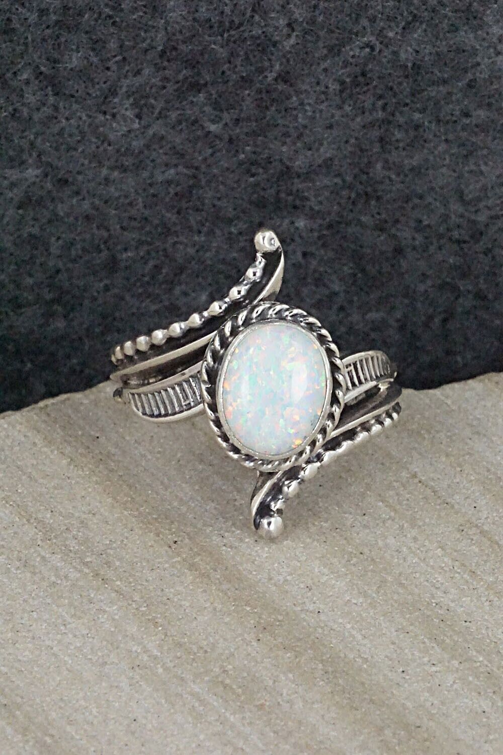 Opalite & Sterling Silver Ring - Thomas Yazzie - Size 8