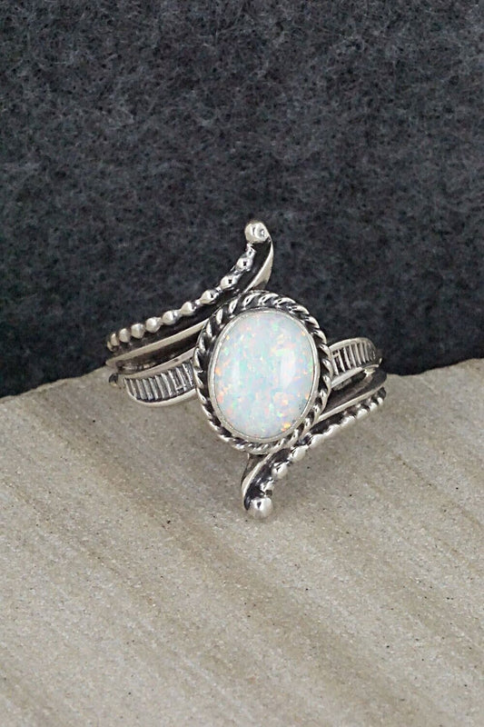 Opalite & Sterling Silver Ring - Thomas Yazzie - Size 8