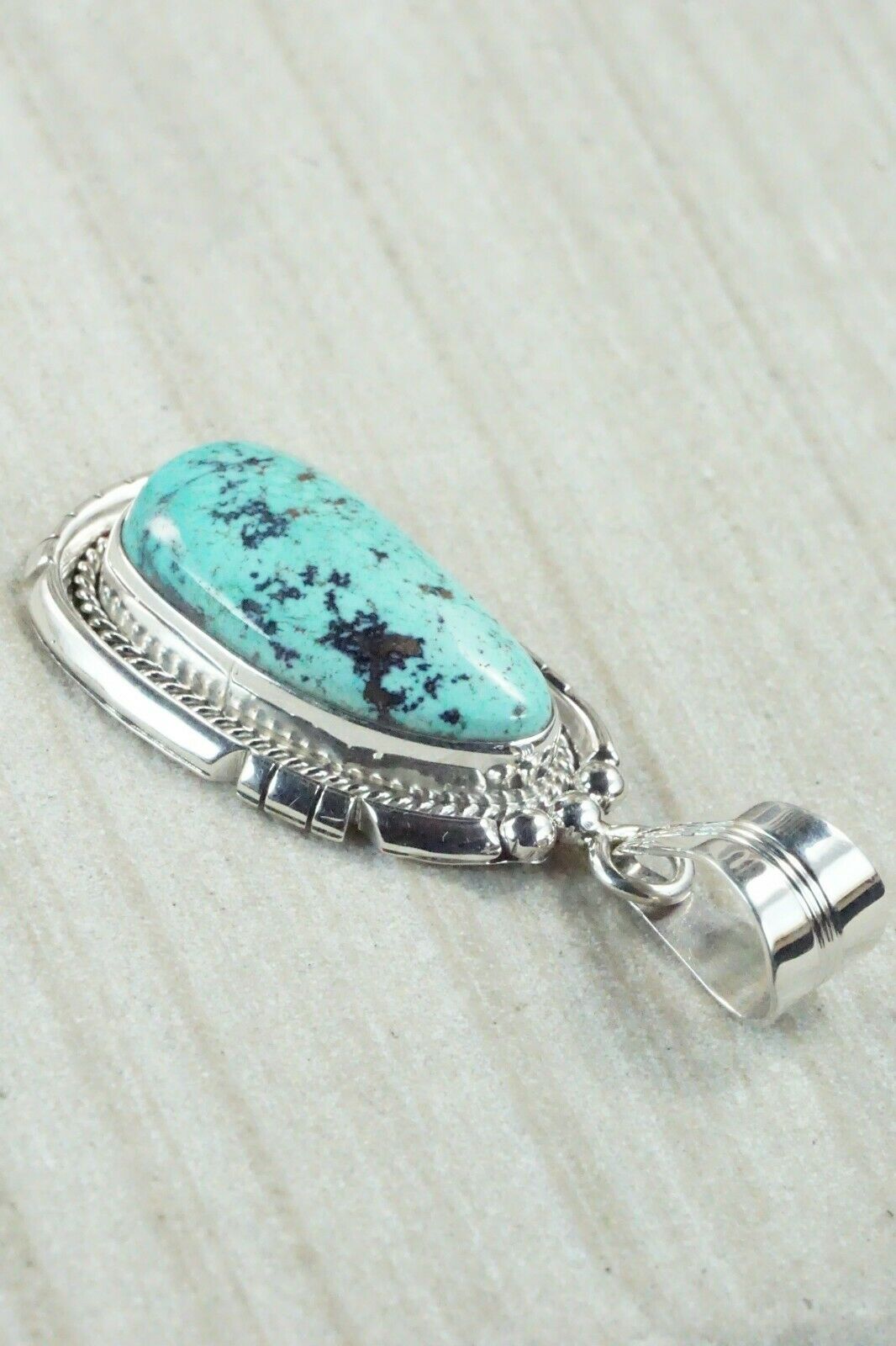 Turquoise & Sterling Silver Pendant - Samuel Yellowhair