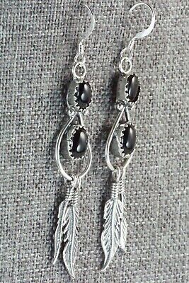 Onyx and Sterling Silver Earrings - Sadie Jim