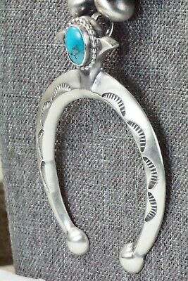 Turquoise & Sterling Silver Squash Blossom Necklace - Jan Mariano