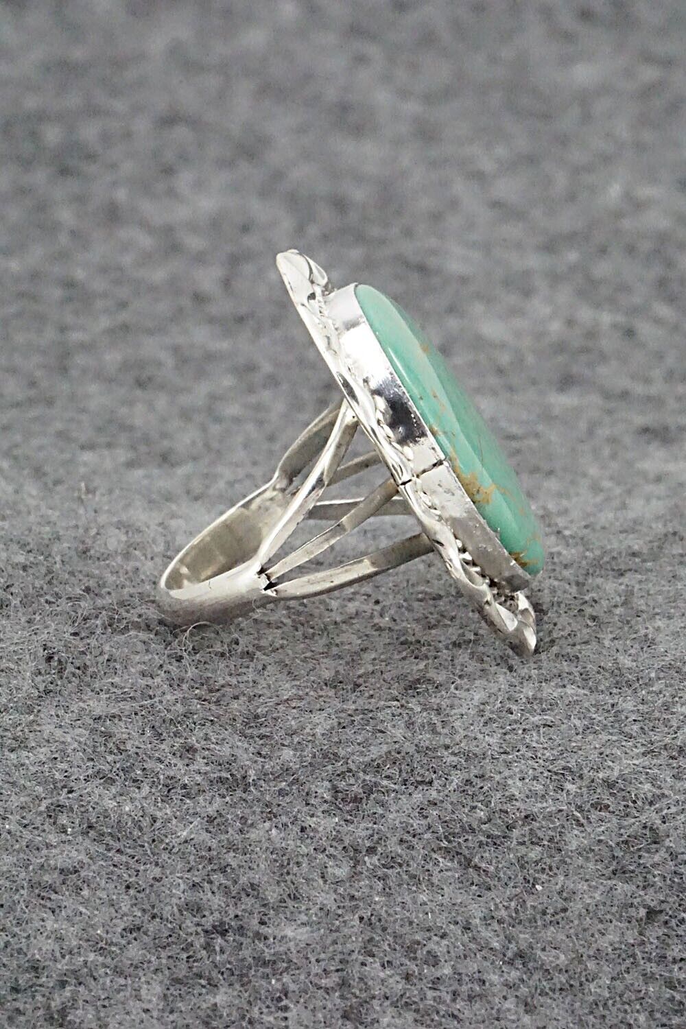 Turquoise & Sterling Silver Ring - Samuel Yellowhair - Size 7.5