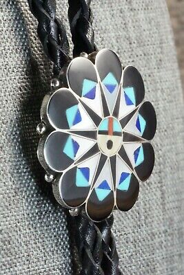 Multi Stone & Sterling Silver Bolo Tie - Delwin Gasper