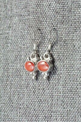 Spiny Oyster & Sterling Silver Earrings - Navajo