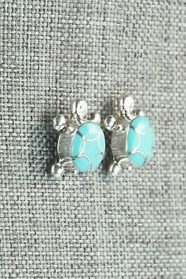Turquoise & Sterling Silver Earrings - Amielda Peynetsa