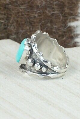 Turquoise & Sterling Silver Ring - Andrew Vandever - Size 8