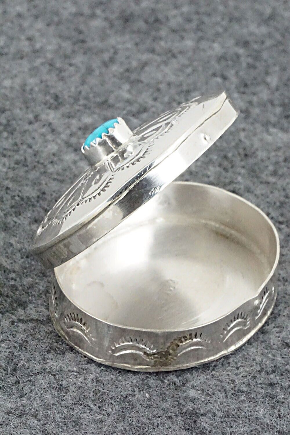 Turquoise & Sterling Silver Pill Box - Elouise Curtis