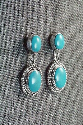 Navajo Turquoise and Sterling Silver Earrings - Verley Betone