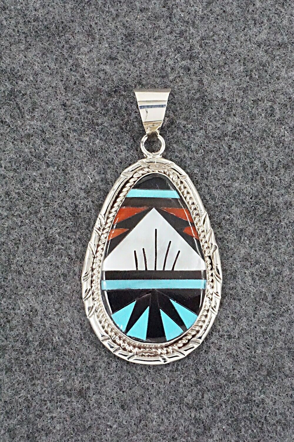 Multi Stone & Sterling Silver Pendant - Gladys Lamy