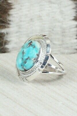 Turquoise & Sterling Silver Ring - Samuel Yellowhair - Size 7.5