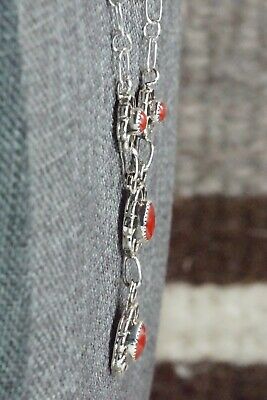 Coral & Sterling Silver Floral Necklace - Sadie Jim