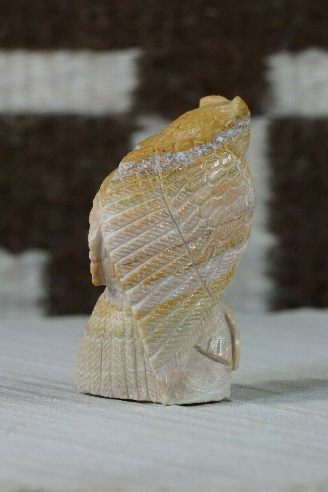 Owl Zuni Fetish Carving - Derrick Kaamasee - High Lonesome Trading