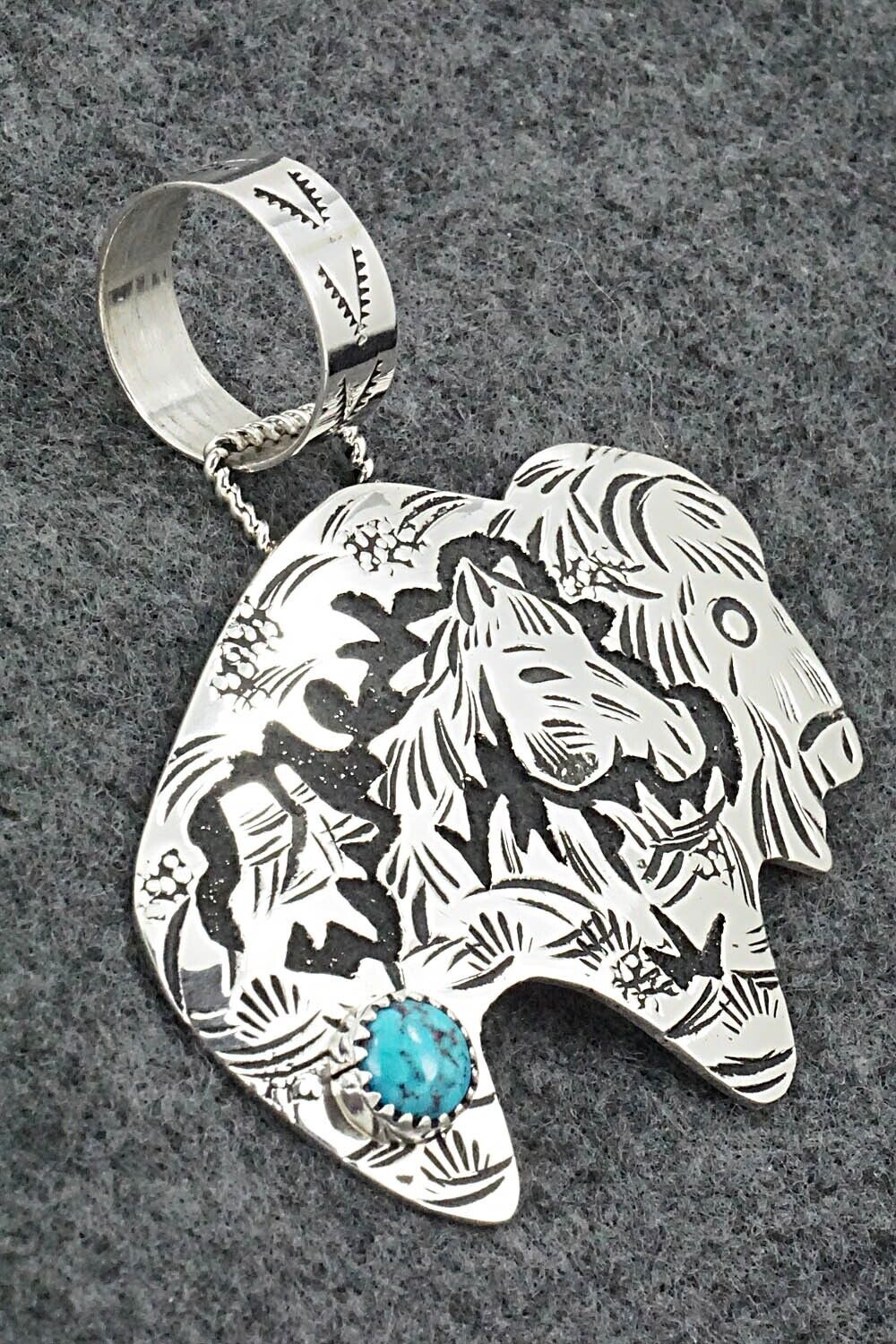 Turquoise & Sterling Silver Pendant - Richard Singer