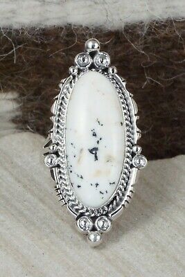 White Buffalo & Sterling Silver Ring - Daniel Benally - Size 7.5