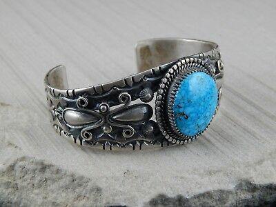 Navajo Turquoise & Sterling Silver Bracelet - Derrick Gordon - High Lonesome Trading