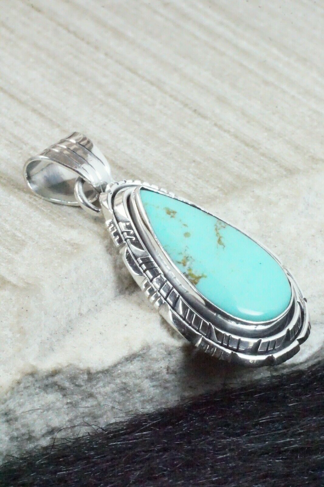 Turquoise & Sterling Silver Pendant - Samuel Yellowhair
