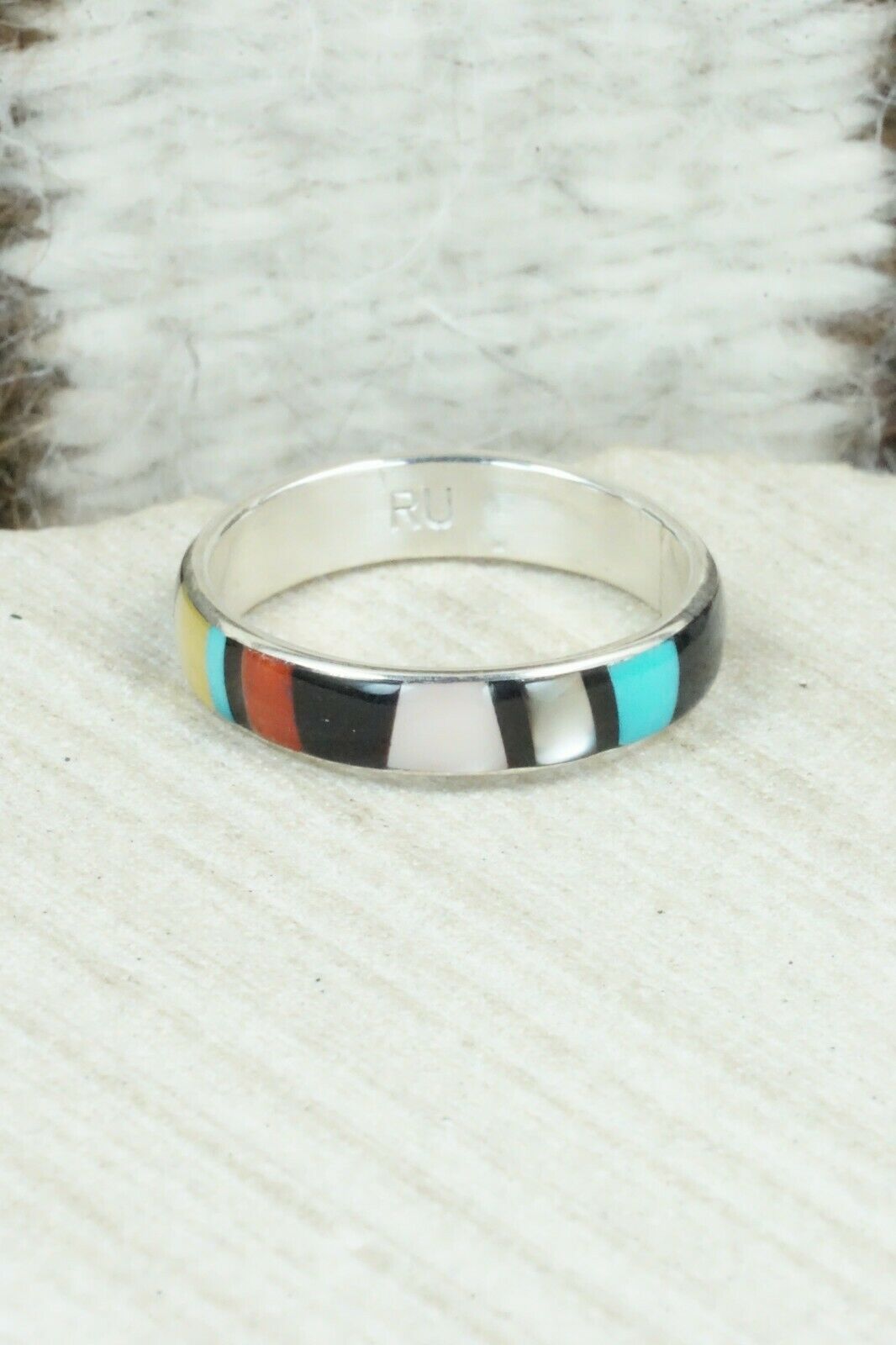 Multi Stone & Sterling Silver Ring - Rose Ukestine - Size 10