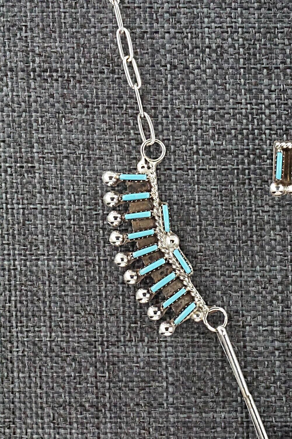 Turquoise & Sterling Silver Necklace and Earrings Set - Philander Gia
