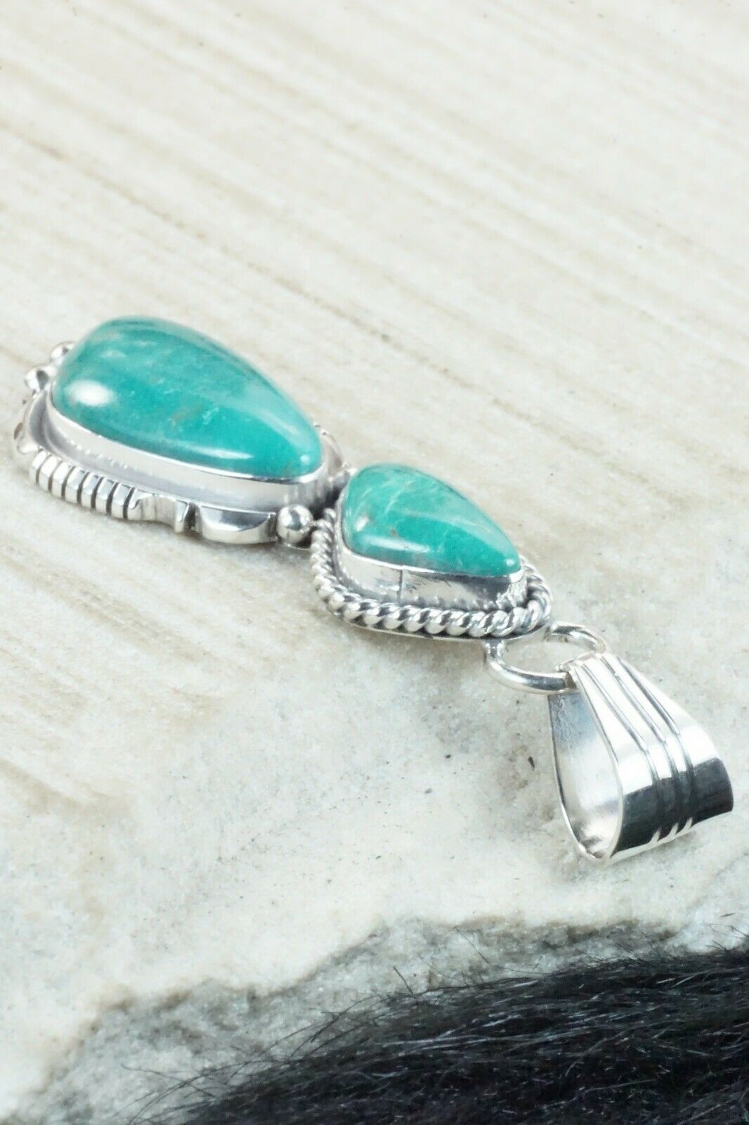 Turquoise & Sterling Silver Pendant - Marita Benally