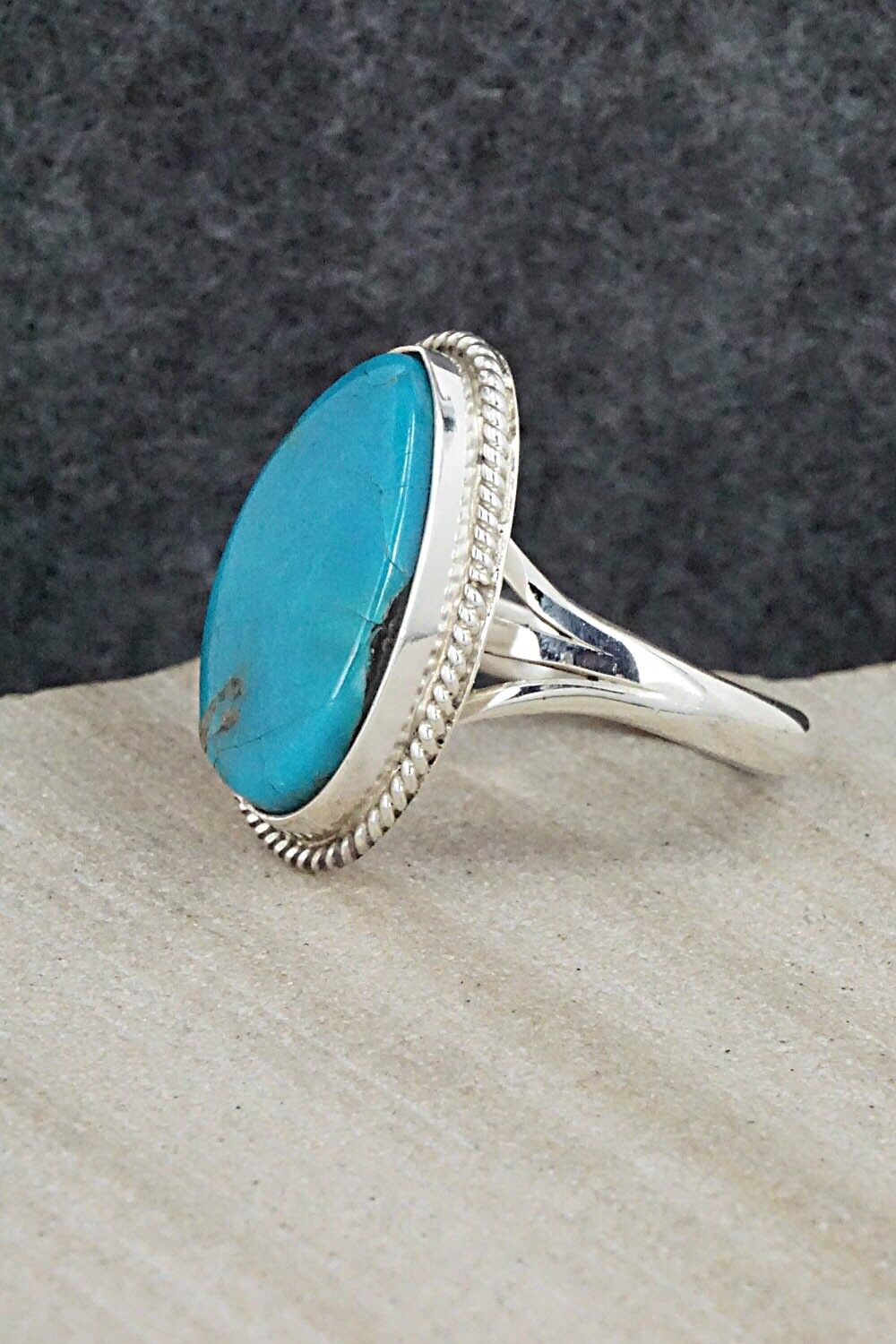 Turquoise & Sterling Silver Ring - Alice Rose Saunders - Size 7.75