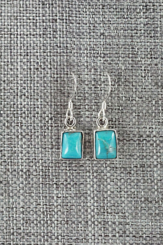 Turquoise & Sterling Silver Earrings - Lee Shorty