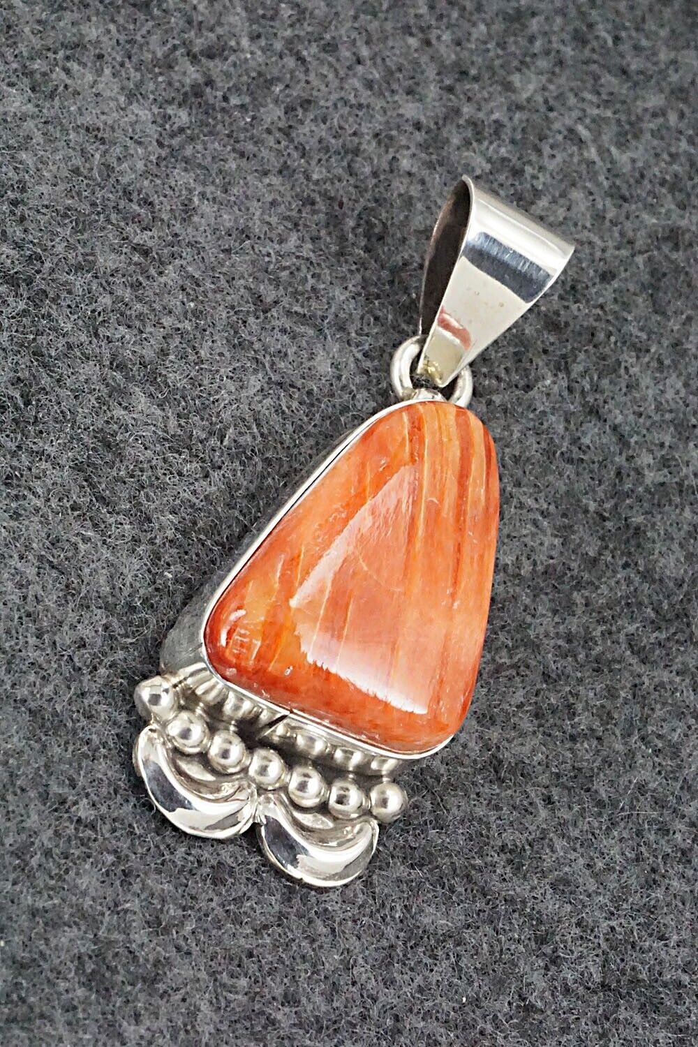 Spiny Oyster and Sterling Silver Pendant - Juanita Long