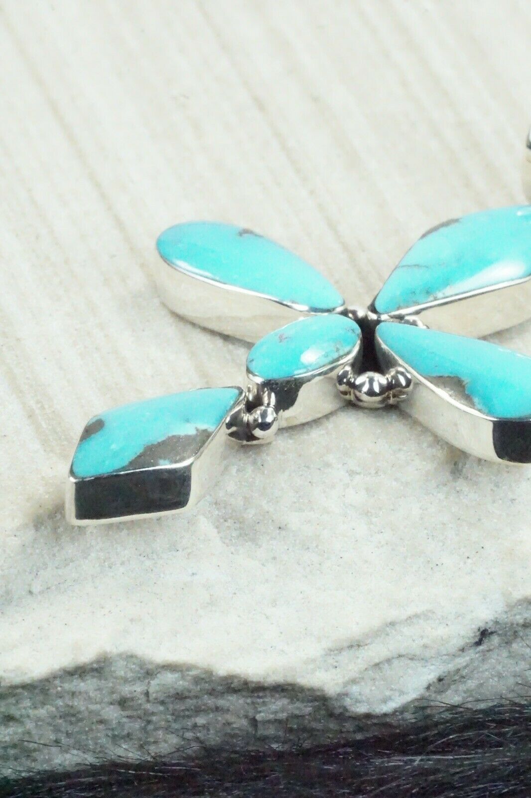 Turquoise and Sterling Silver Pendant - Jimson Belin - High Lonesome Trading