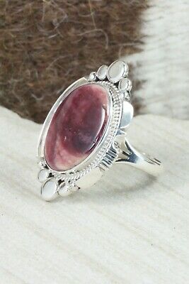 Spiny Oyster & Sterling Silver Ring - Daniel Benally - Size 9