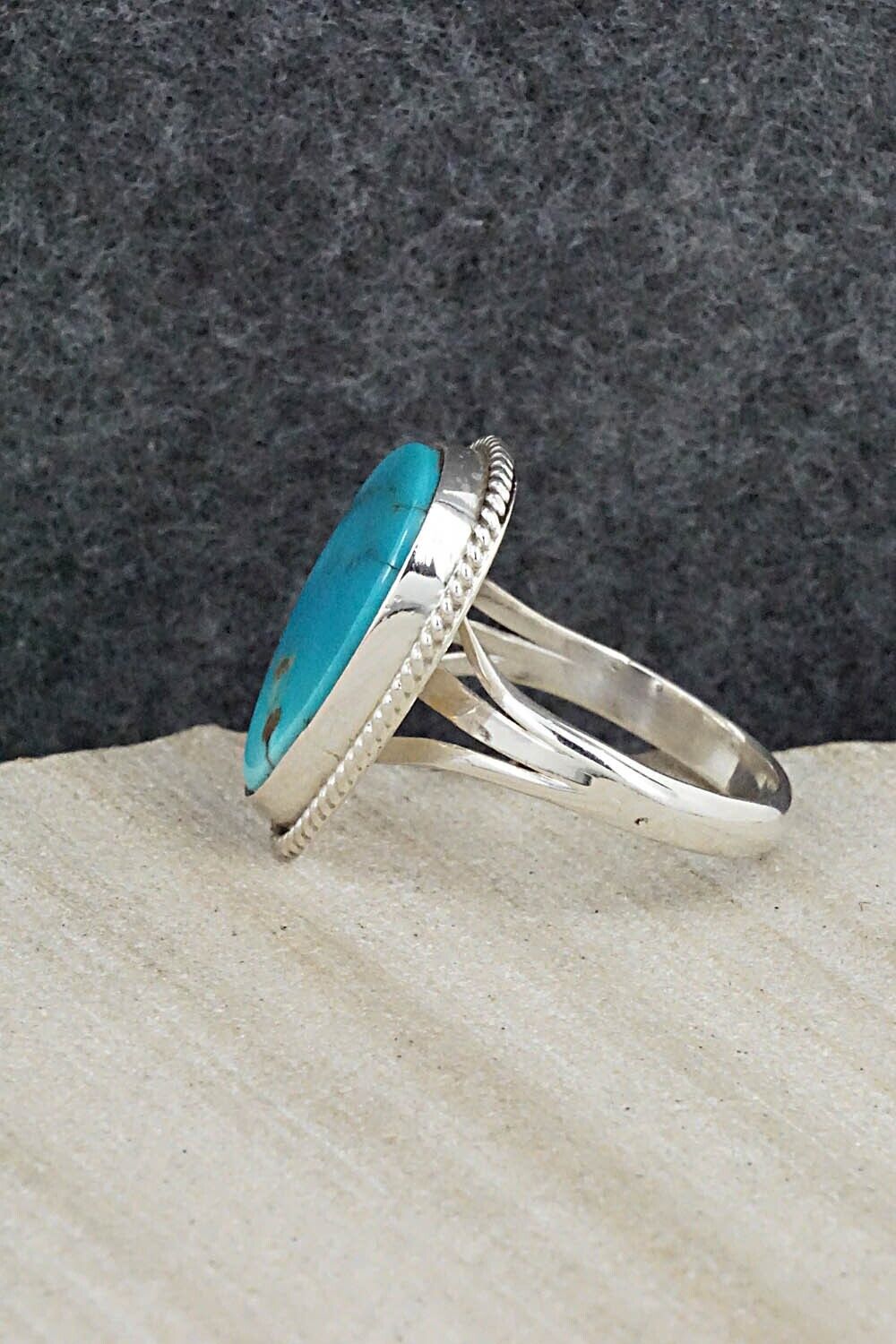 Turquoise & Sterling Silver Ring - Alice Rose Saunders - Size 8