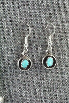 Turquoise & Sterling Silver Squash Blossom and Earrings - Phil Garcia