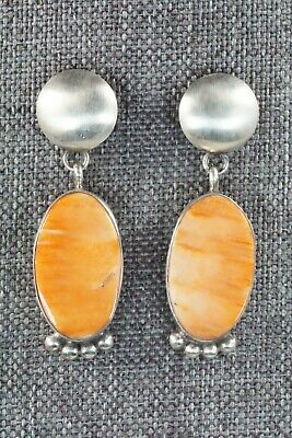Spiny Oyster and Sterling Silver Earrings - Selina Warner - High Lonesome Trading