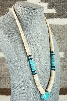 Shell, Turquoise & Sterling Silver Necklace - Lupe Lovato