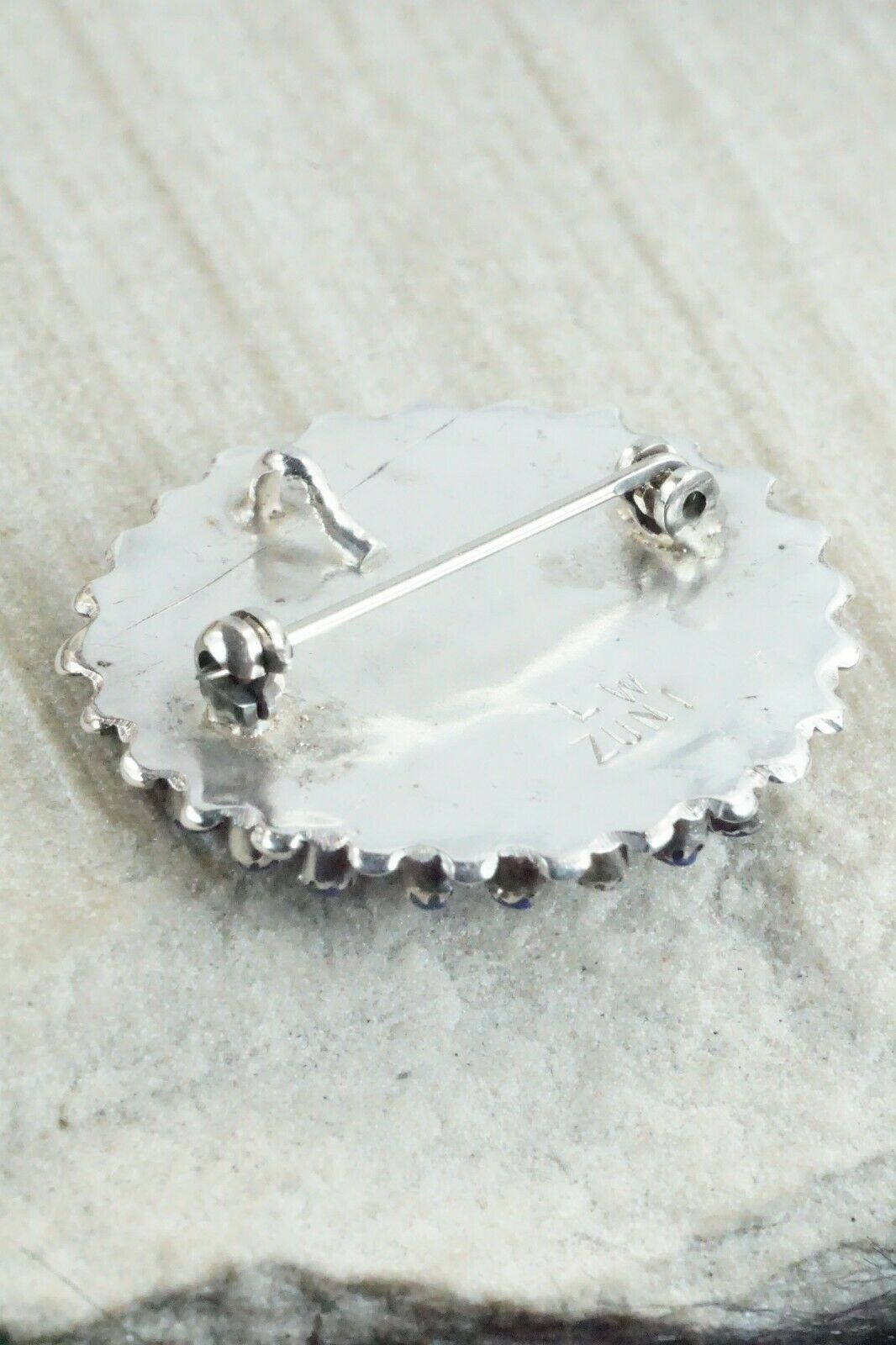 Lapis & Sterling Silver Pendant / Pin - Lorencita Walela - High Lonesome Trading