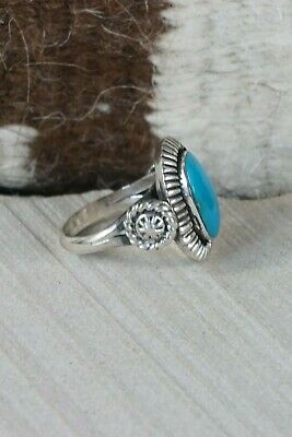 Navajo Turquoise & Sterling Silver Ring - Bobby Platero - Size 8.5 - High Lonesome Trading