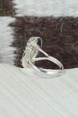 Spiny Oyster and Sterling Silver Ring - Genevieve Frank - Size 7.5