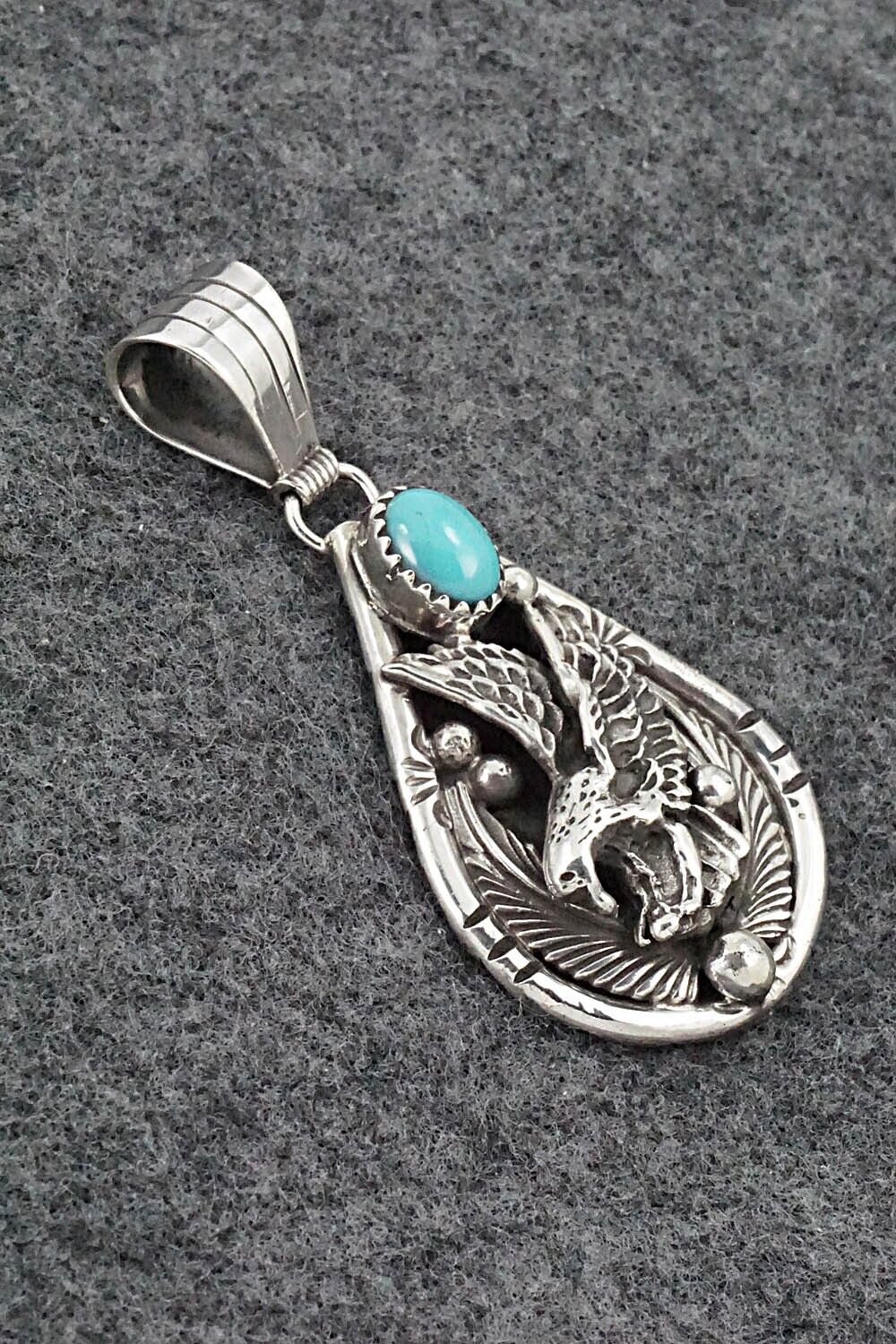 Turquoise & Sterling Silver Pendant - Henry Attakai