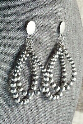Sterling Silver Navajo Pearl Earrings - Jan Mariano