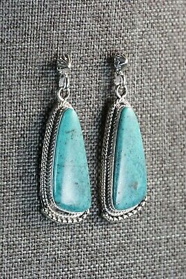 Turquoise & Sterling Silver Earrings - Rosie Chee - Navajo