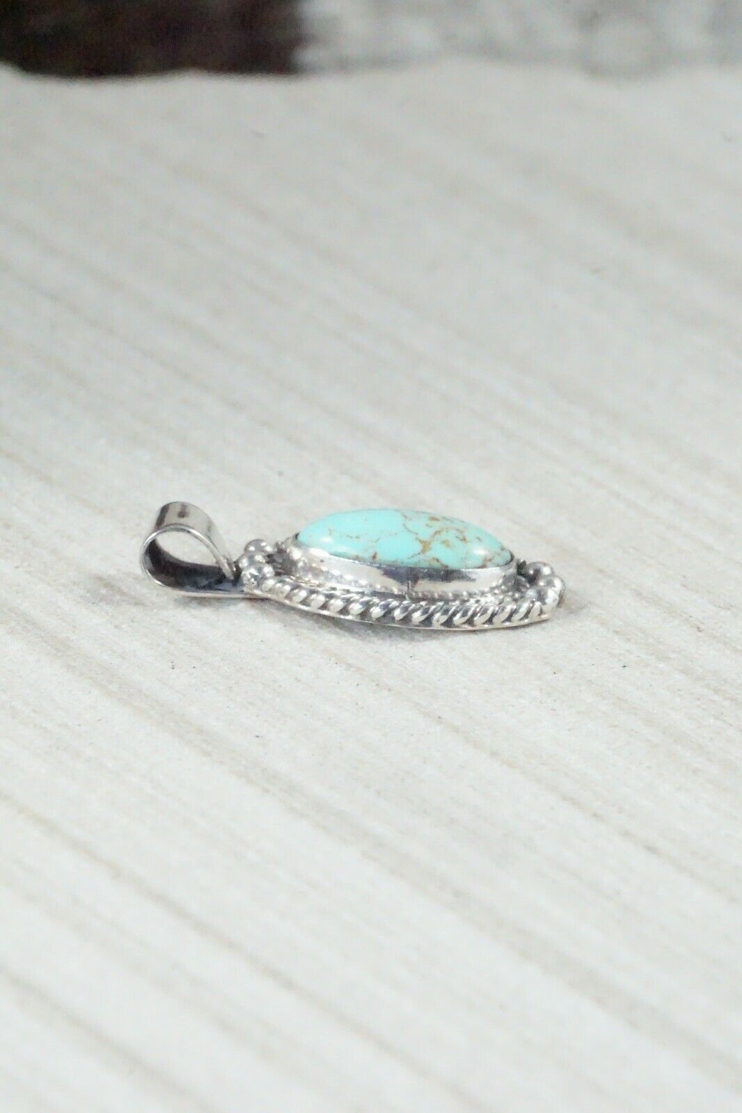Turquoise & Sterling Silver Pendant - Jan Mariano