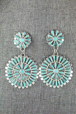 Turquoise & Sterling Silver Earrings - Lavell Byjoe