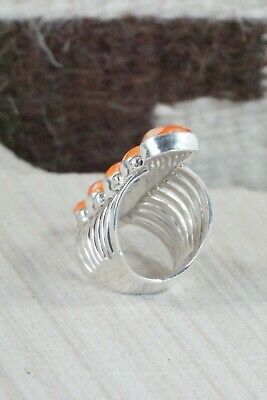 Spiny Oyster & Sterling Silver Ring - Thomas Yazzie - Size 6