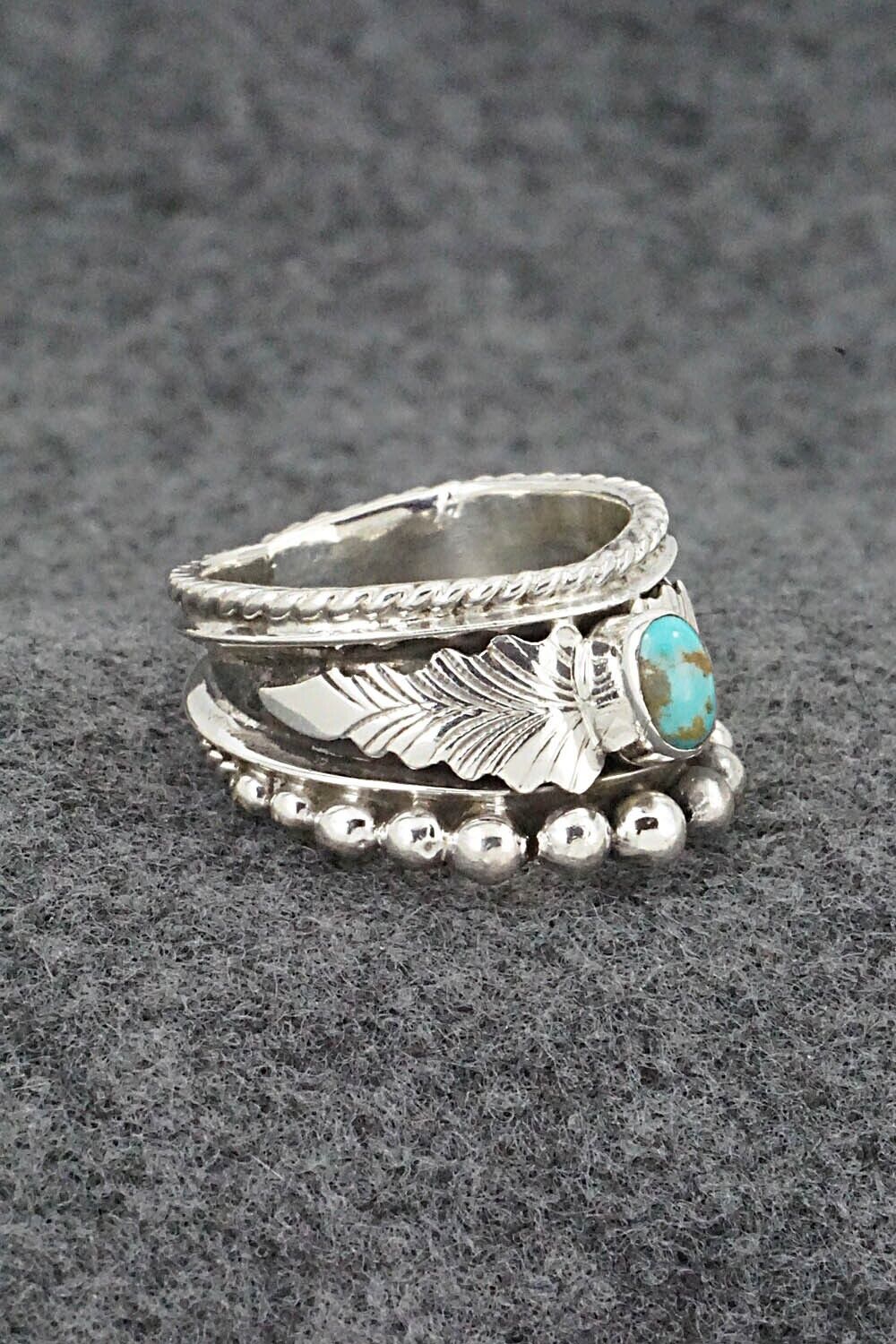 Turquoise & Sterling Silver Ring - Tom Lewis - Size 9