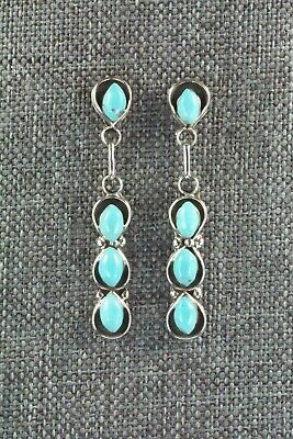 Turquoise & Sterling Silver Earrings - Kenneth Natewa