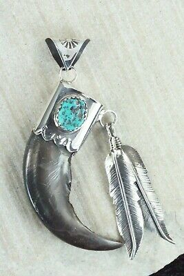 Turquoise and Sterling Silver Pendant - Ernest Hawthorne