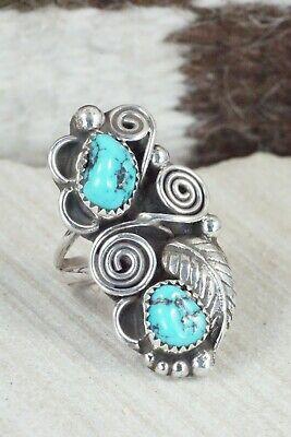Turquoise and Sterling Silver Ring - Kenneth Jones - Size 6.5 - High Lonesome Trading