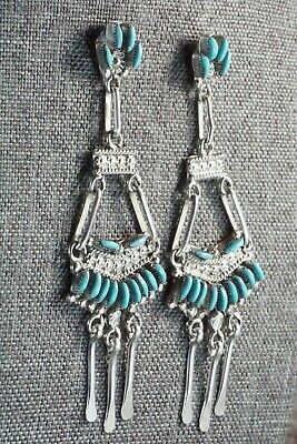 Turquoise & Sterling Silver Earrings - Evangeline Wyaco
