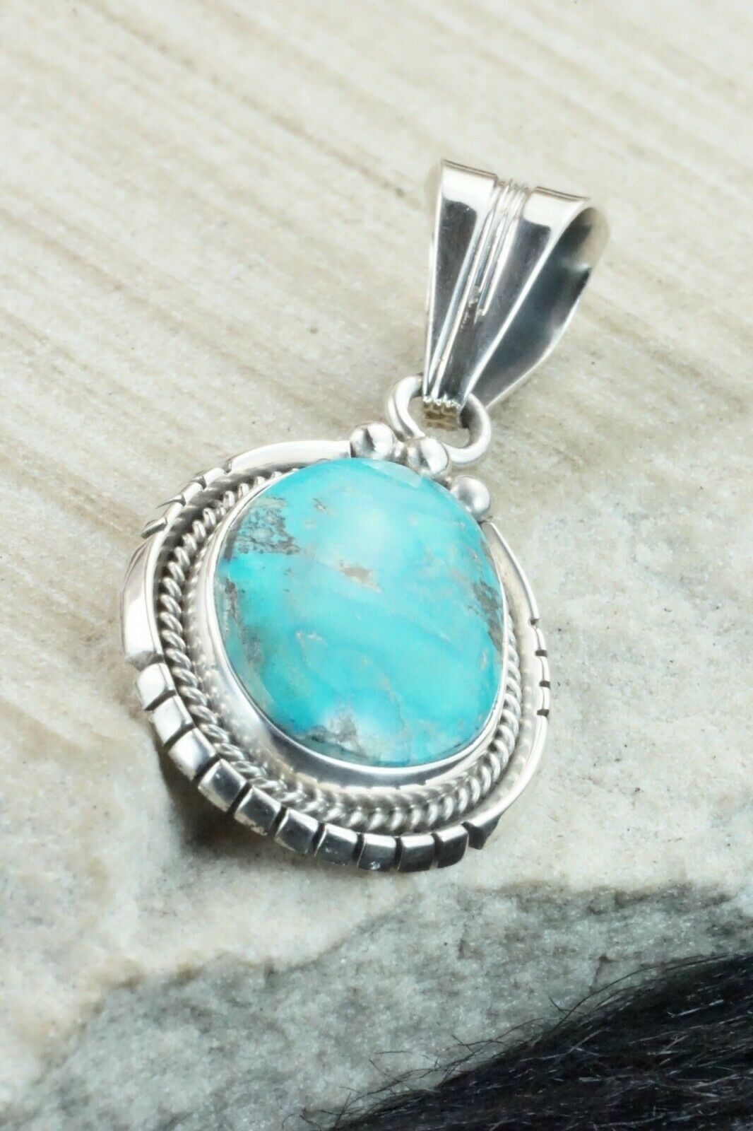 Turquoise & Sterling Silver Pendant - Samuel Yellowhair