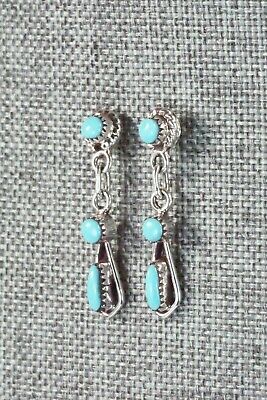Turquoise & Sterling Silver Earrings - Audrey Gchachu